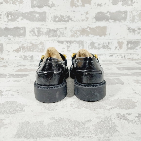 NEW Steve Madden Karmine Black Leather Slip On Old Money Loafers F400 - Picture 3 of 10